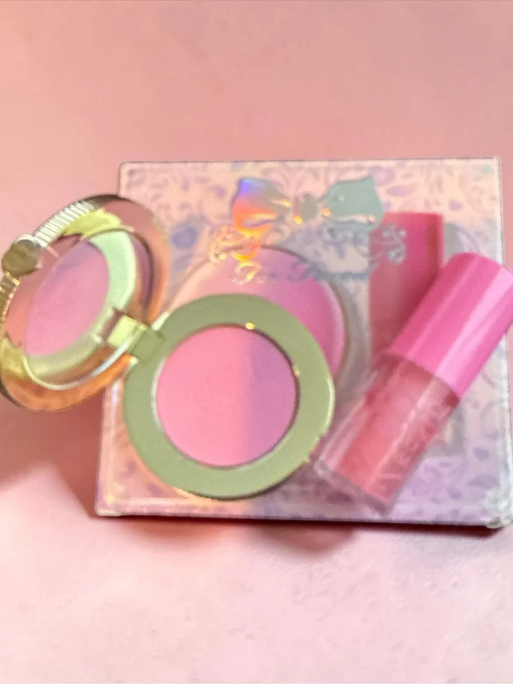 Too Faced Pink Blush & Kissing Jelly Gloss Duo